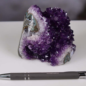 Uruguay Amethyst Mini Geode - 8x8x7cm - Harmonie und Entspannung – extra dunkler Qualität - NR 100