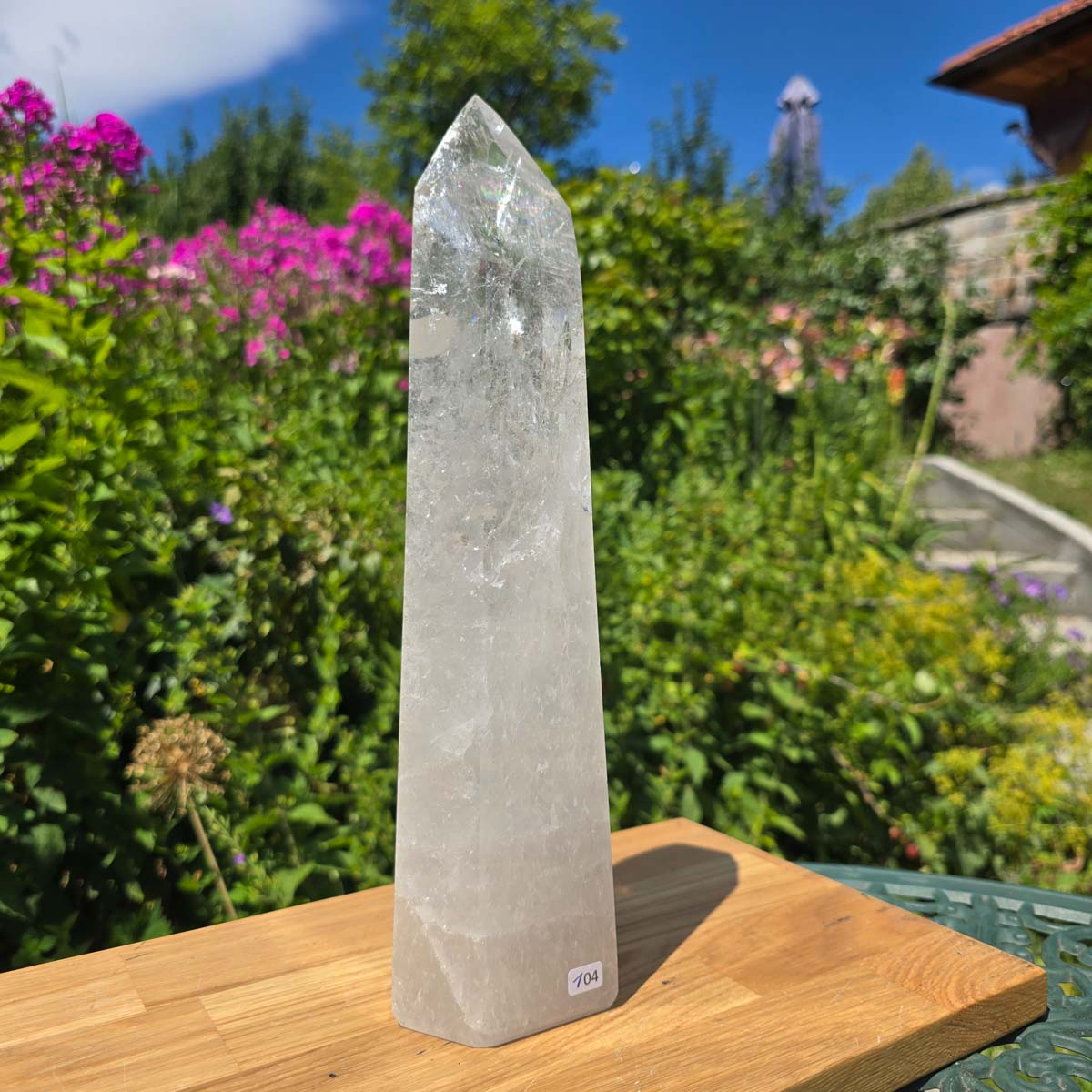 Bergkristall, Quarz, Obelisk geschliffen - 31x8x5 cm - Nr 104