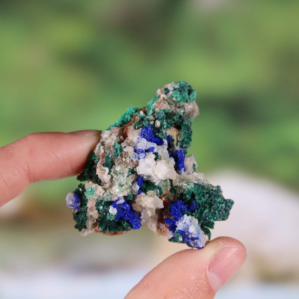 Azurit Malachit - natürlicher Rohstein - 4,5x4x2cm - Nr. 10