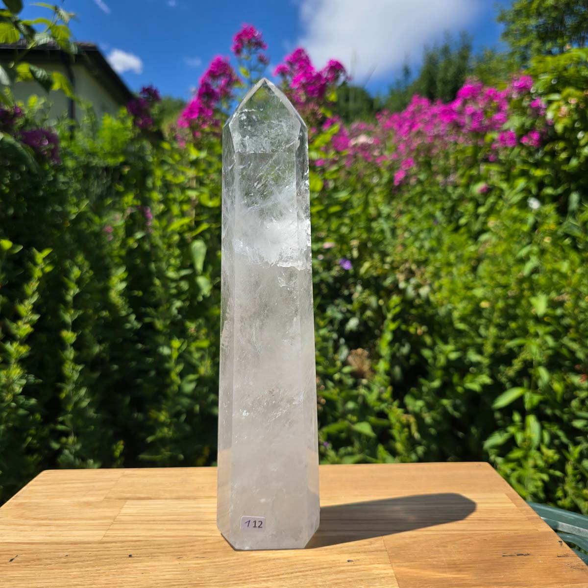 Bergkristall, Quarz, Obelisk geschliffen - 26x6x4 cm - Nr 112
