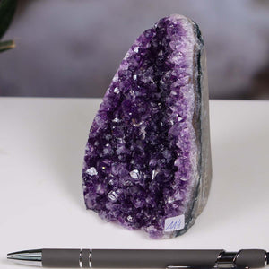 Uruguay Amethyst Mini Geode - 10x7x8cm - Harmonie und Entspannung – extra dunkler Qualität - NR 114