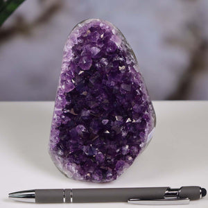Uruguay Amethyst Mini Geode - 11x8x9cm - Harmonie und Entspannung – extra dunkler Qualität - NR 116