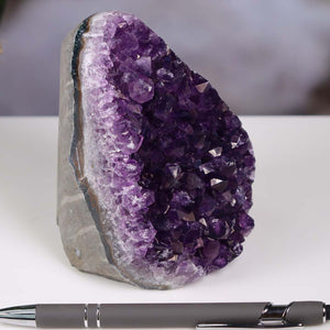 Uruguay Amethyst Mini Geode - 11x8x9cm - Harmonie und Entspannung – extra dunkler Qualität - NR 116