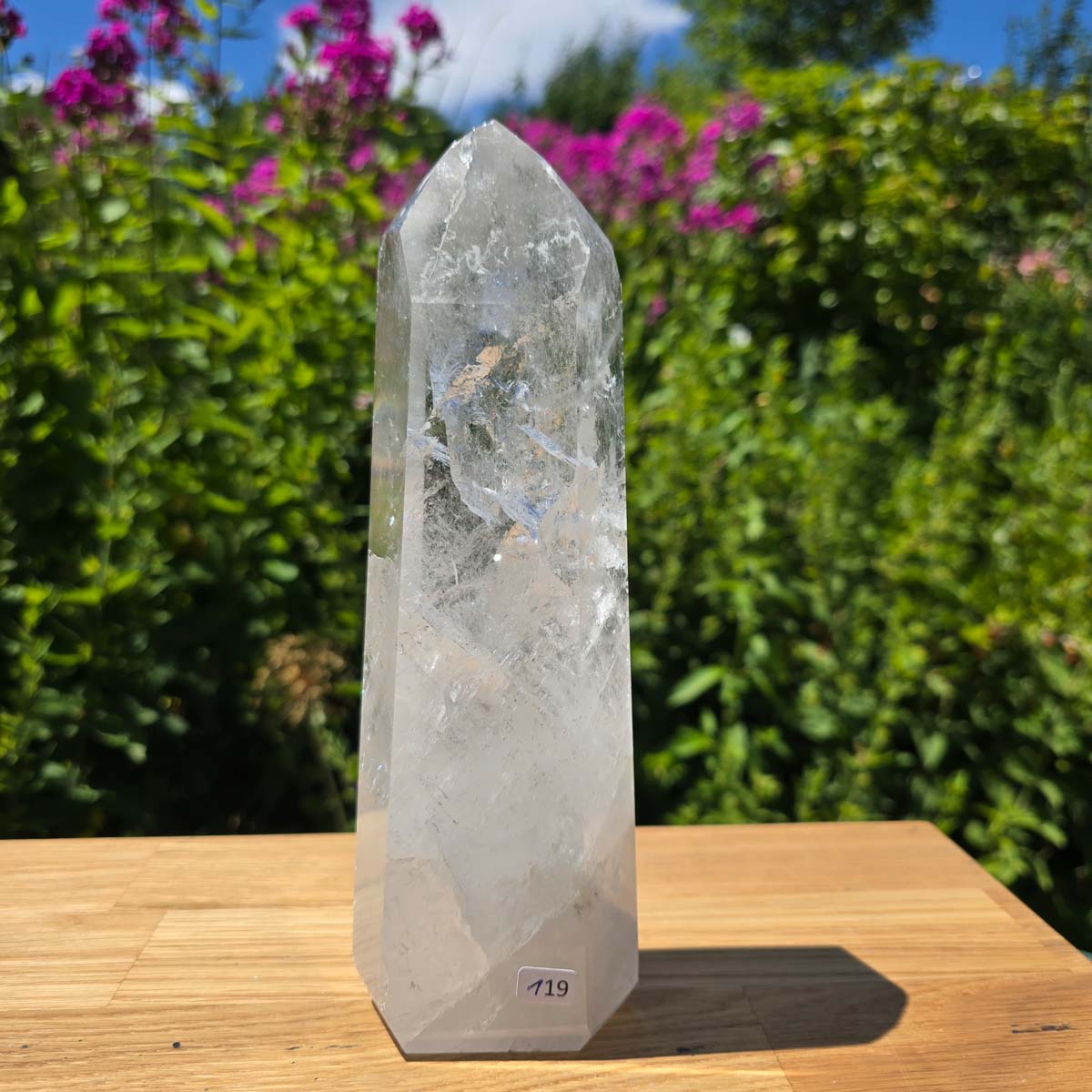 Bergkristall, Quarz, Obelisk geschliffen - 22x7x5 cm - Nr 119
