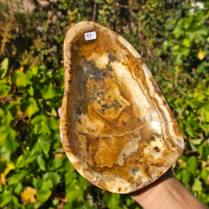 Aragonit Stein Schale - (Onyxmarmor) - 20x13x3cm - handgeschliffen und poliert - Nr. 11