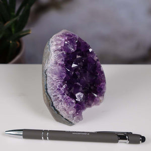 Uruguay Amethyst Mini Geode - 9x8x5cm - Harmonie und Entspannung – extra dunkler Qualität - NR 11