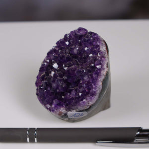 Uruguay Amethyst Mini Geode - 6x5x5cm - Harmonie und Entspannung – extra dunkler Qualität - NR 124