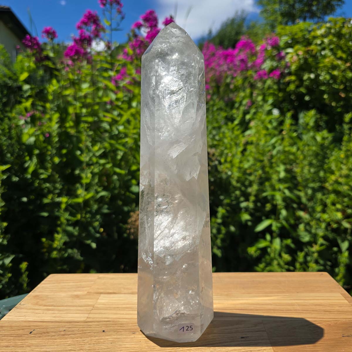 Bergkristall, Quarz, Obelisk geschliffen - 26x7x5 cm - Nr 125