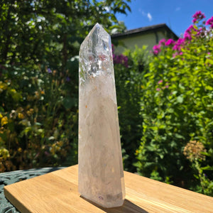 Bergkristall, Quarz, Obelisk geschliffen - 27x8x4 cm - Nr 128