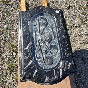 Couchtisch mit Orthoceras und Ammoniten 90x54cm Höhe 53cm - Fossilien Naturstein - Nr.12