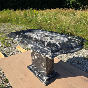 Couchtisch mit Orthoceras und Ammoniten 90x54cm Höhe 53cm - Fossilien Naturstein - Nr.12