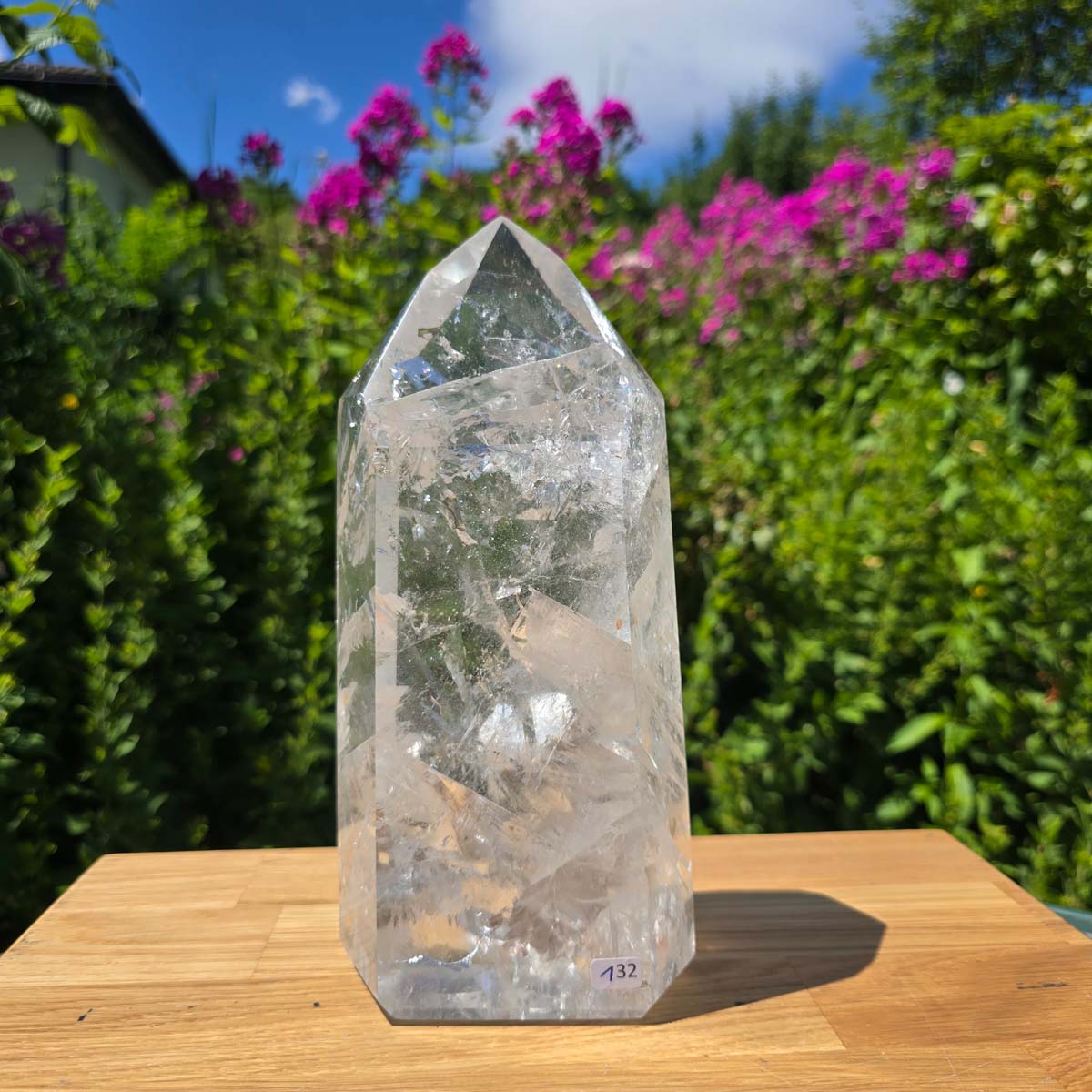 Bergkristall, Quarz, Obelisk geschliffen - 22x11x6 cm - Nr 132