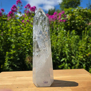 Bergkristall, Quarz, Obelisk geschliffen - 21x6x5 cm - Nr 137