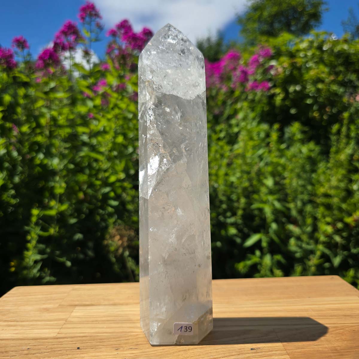 Bergkristall, Quarz, Obelisk geschliffen - 23x6x4 cm - Nr 139