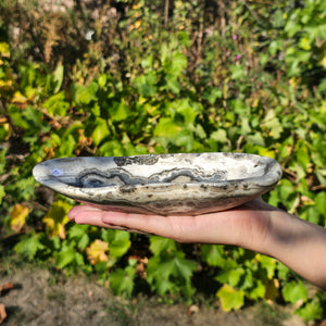 Aragonit Stein Schale - (Onyxmarmor) - 21x11x4cm - handgeschliffen und poliert - Nr. 15