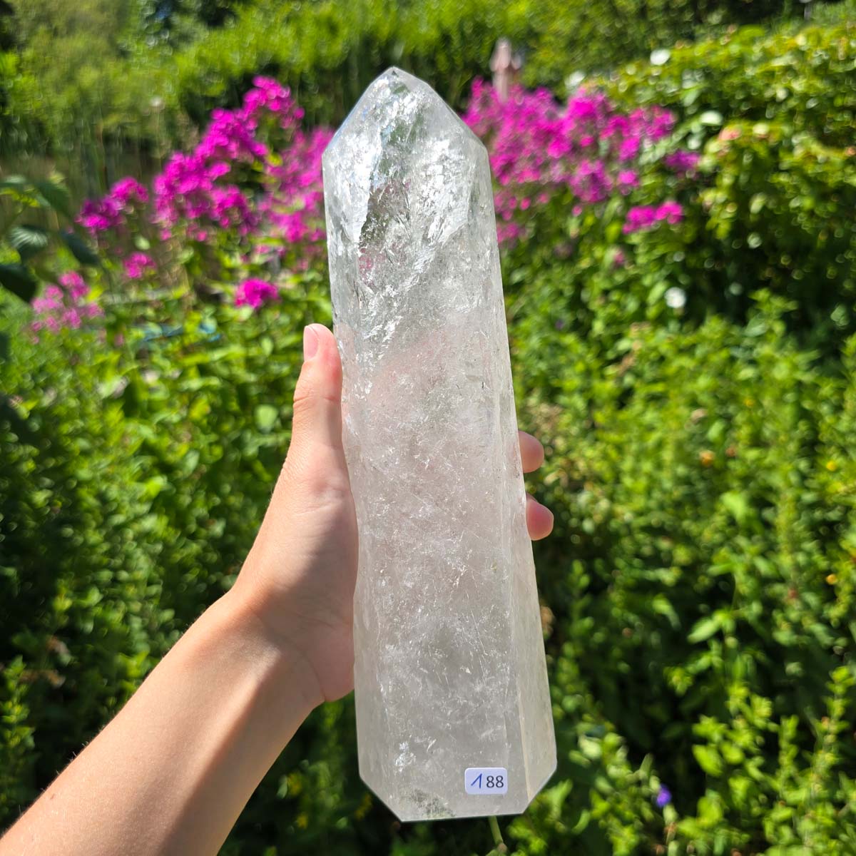 Bergkristall, Quarz, Obelisk geschliffen - 25x7x5 cm - Nr 188