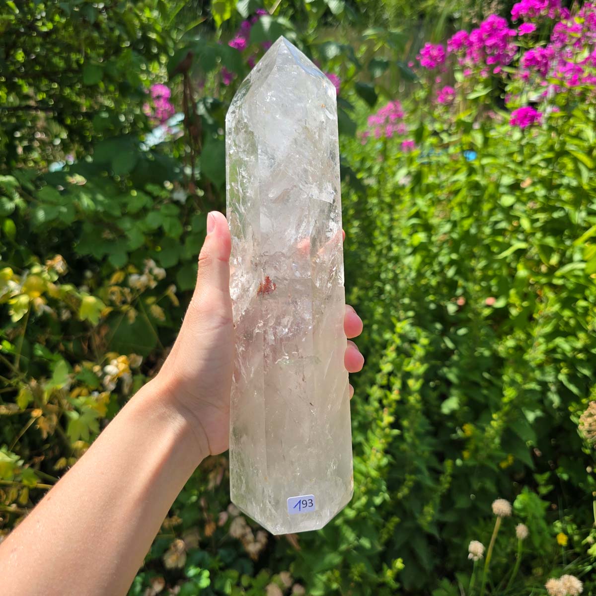 Bergkristall, Quarz, Obelisk geschliffen - 26x7x5 cm - Nr 193
