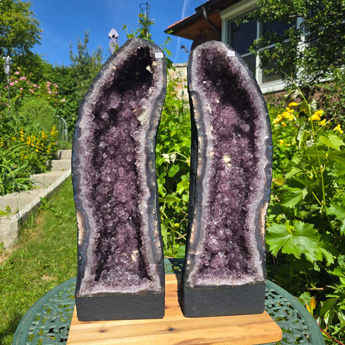 Amethystdrusen Paar – Amethyst Geoden Paar – Frieden und Harmonie – UNIKAT Nr. 194