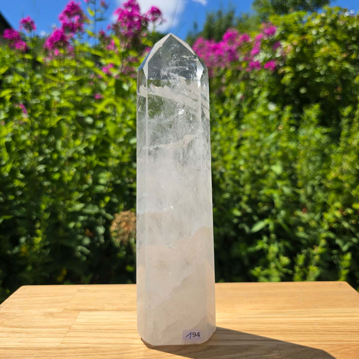 Bergkristall, Quarz, Obelisk geschliffen - 22x6x3 cm - Nr 194
