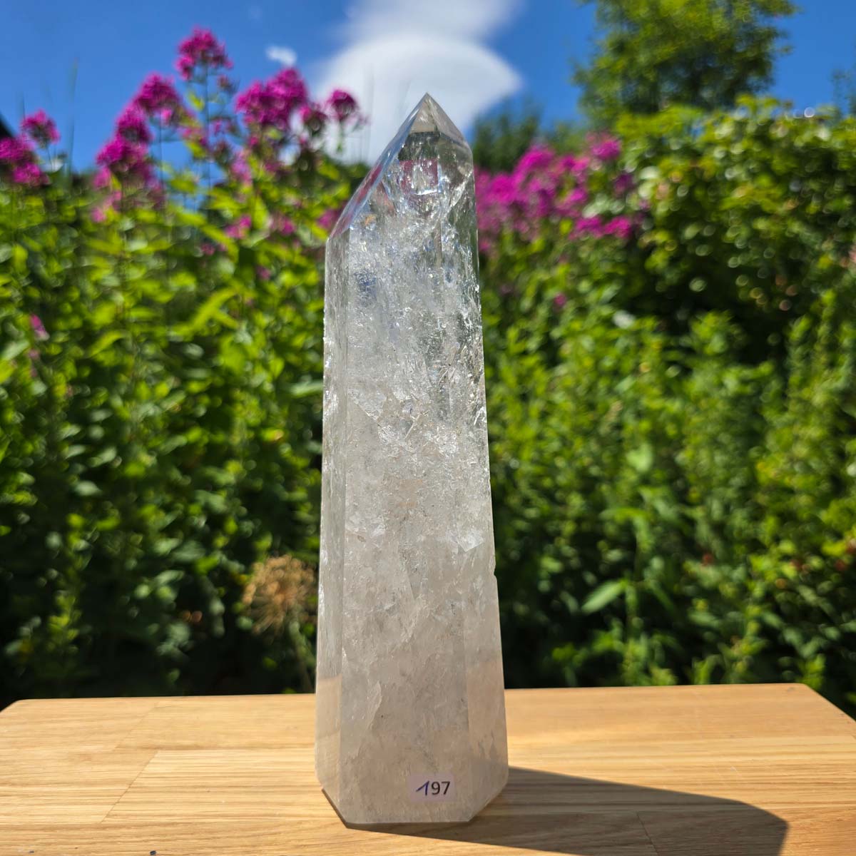 Bergkristall, Quarz, Obelisk geschliffen - 22x6x5 cm - Nr 197
