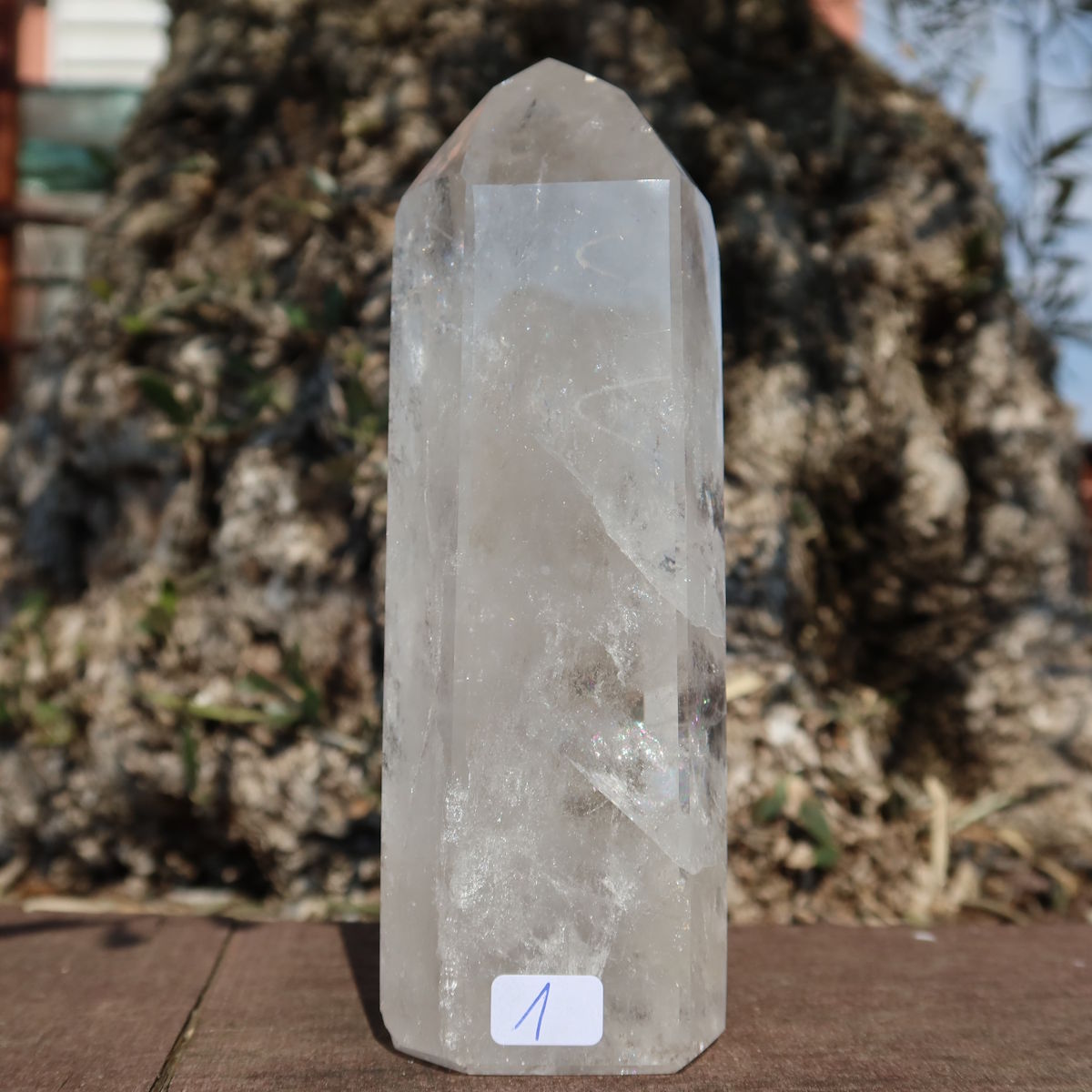 Bergkristall, Quarz, Obelisk geschliffen UNIKAT Nr. 1, natürlicher Quarz poliert, einzigartiges Dekorationsstück