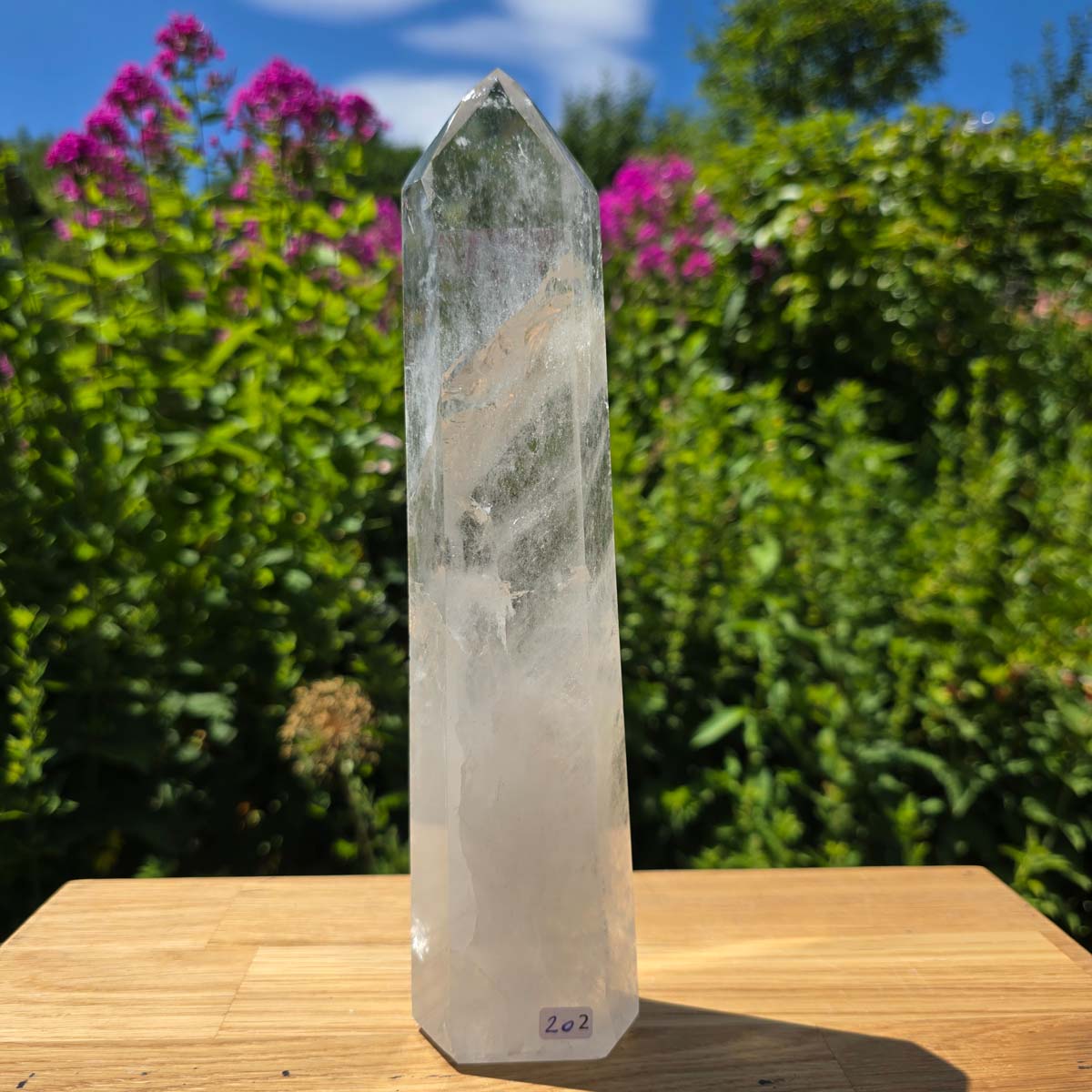 Bergkristall, Quarz, Obelisk geschliffen - 25x6x4 cm - Nr 202