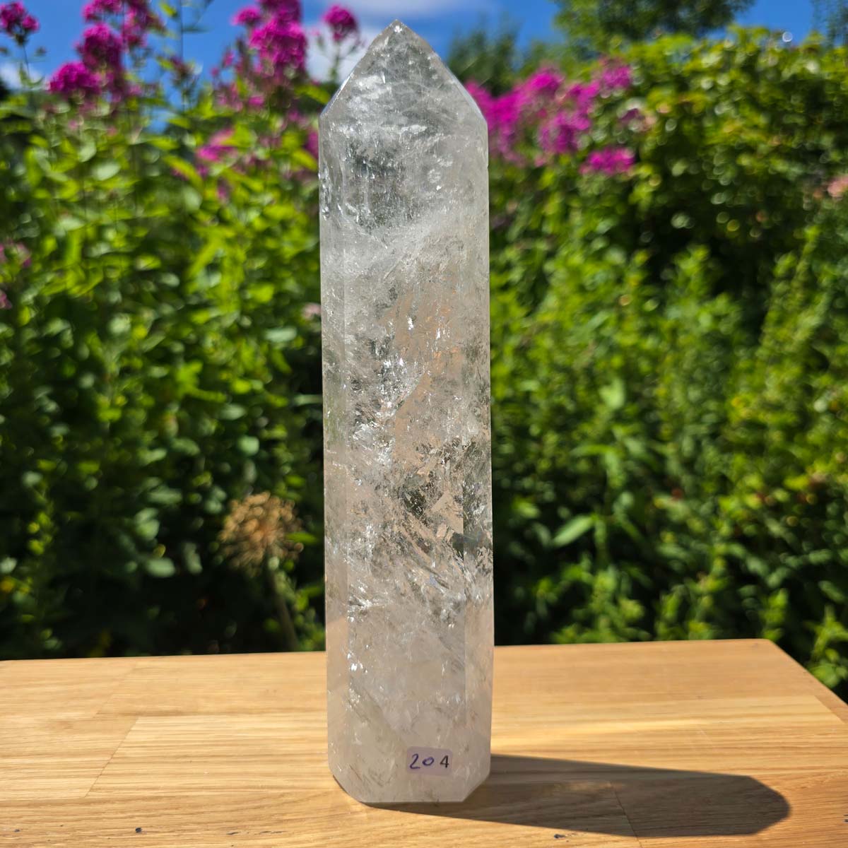 Bergkristall, Quarz, Obelisk geschliffen - 23x5x3 cm - Nr 204