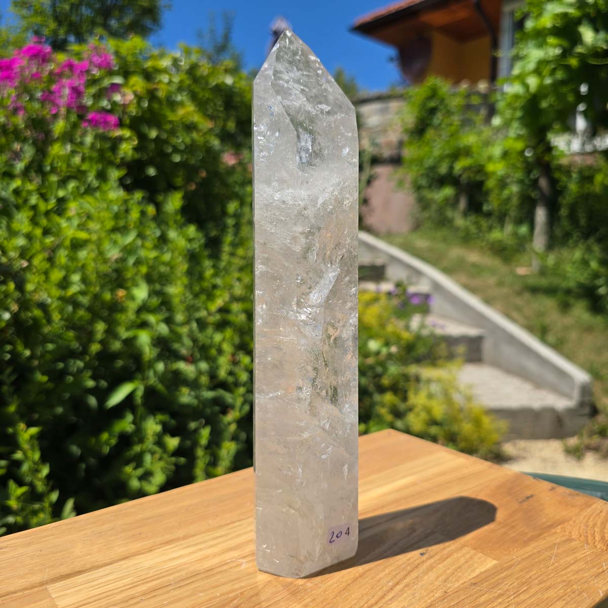Bergkristall, Quarz, Obelisk geschliffen - 23x5x3 cm - Nr 204