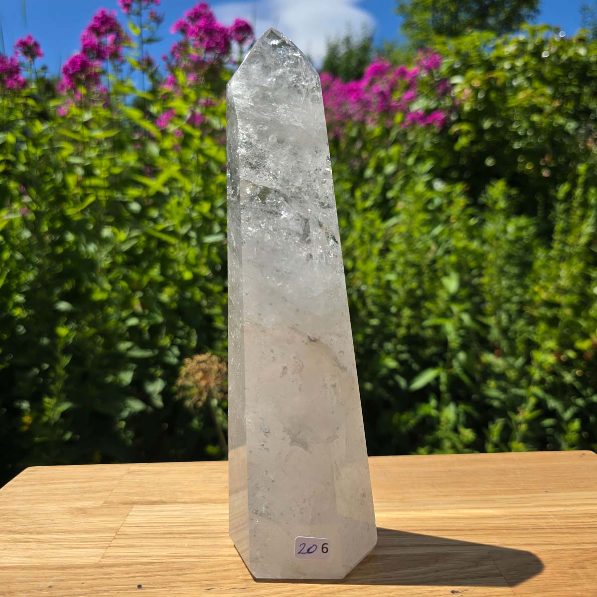 Bergkristall, Quarz, Obelisk geschliffen - 22x6x5 cm - Nr 206