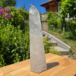 Bergkristall, Quarz, Obelisk geschliffen - 22x6x5 cm - Nr 206