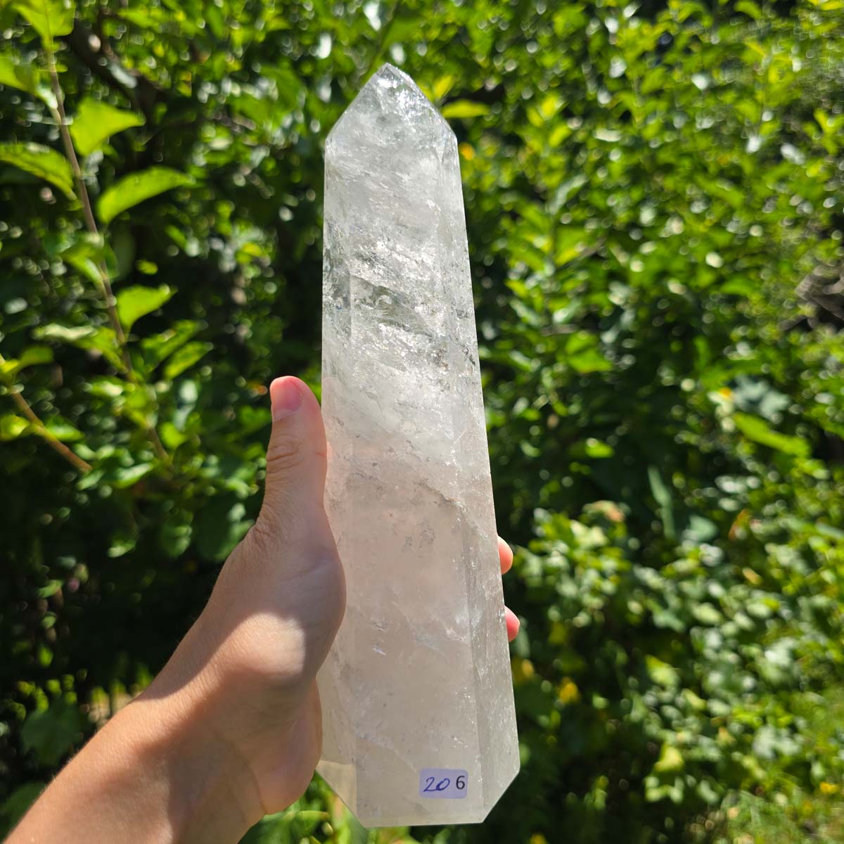Bergkristall, Quarz, Obelisk geschliffen - 22x6x5 cm - Nr 206