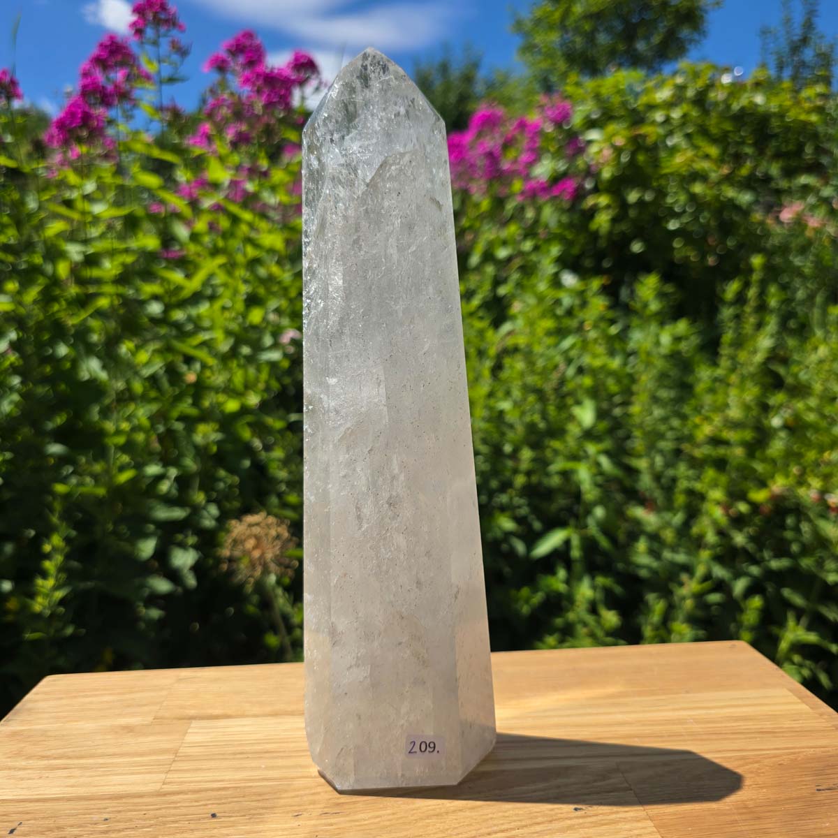 Bergkristall, Quarz, Obelisk geschliffen - 26x7x4 cm - Nr 209