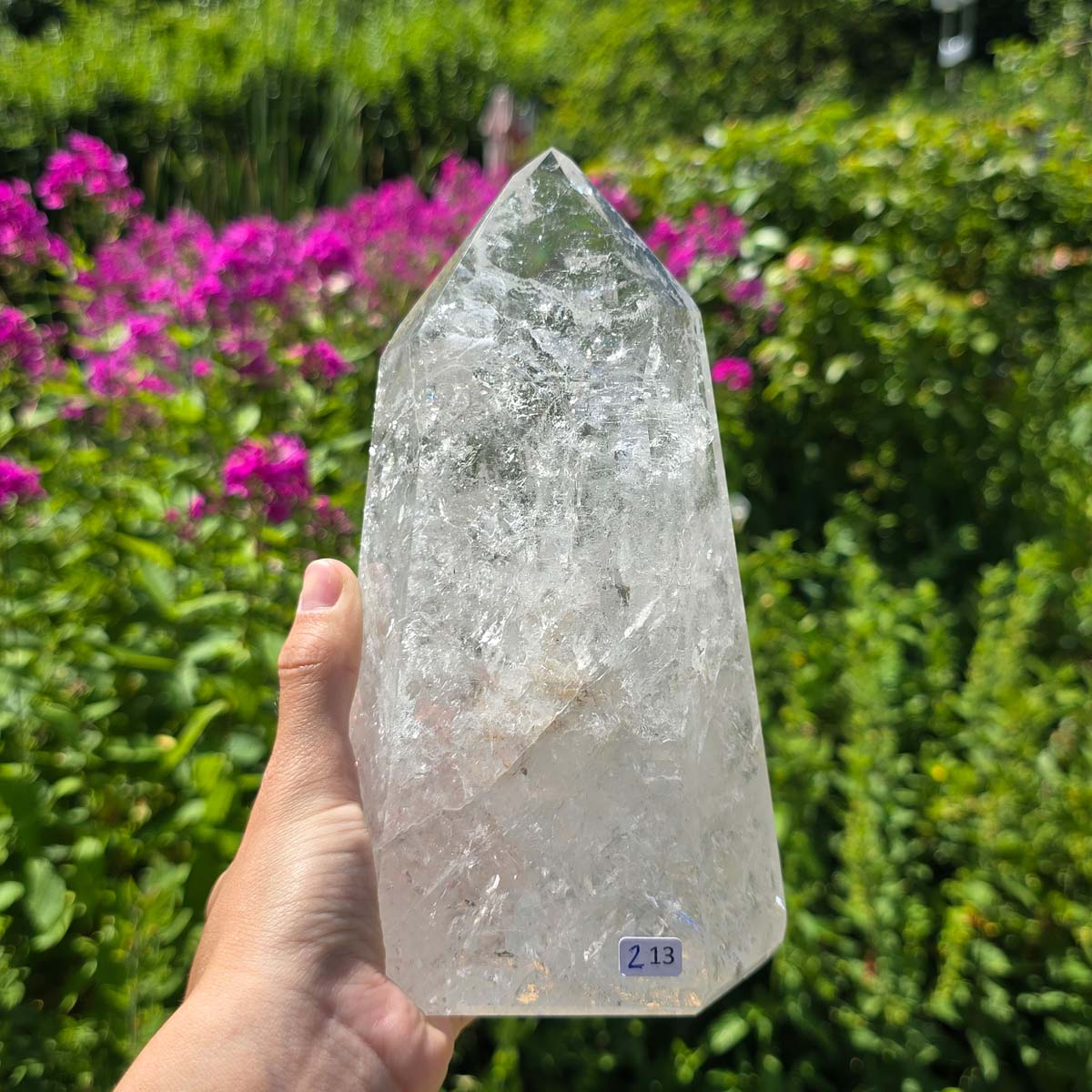Bergkristall, Quarz, Obelisk geschliffen - 20x11x5 cm - Nr 213