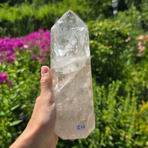 Bergkristall, Quarz, Obelisk geschliffen - 20x7x6 cm - Nr 214