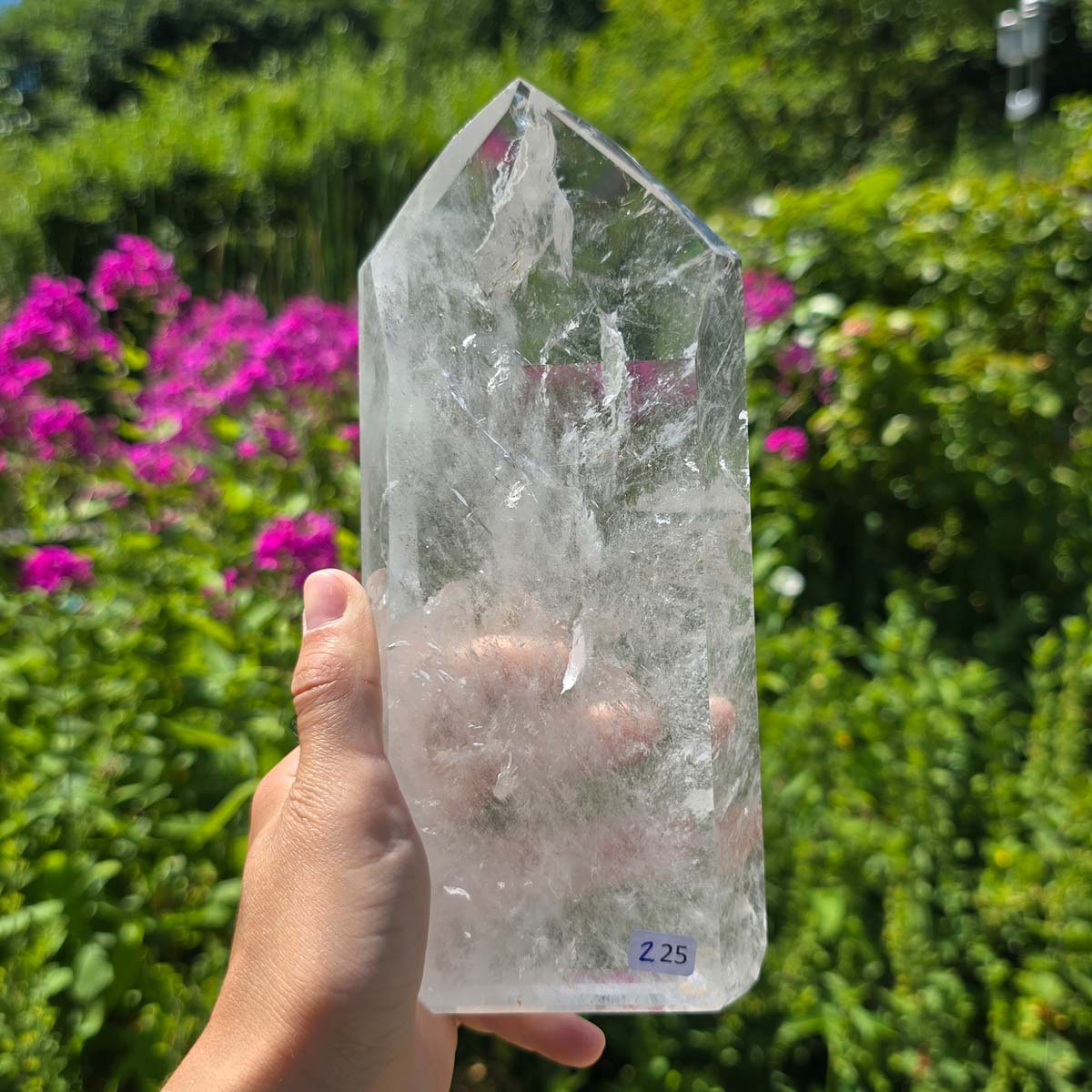 Bergkristall, Quarz, Obelisk geschliffen - 19x9x3 cm - Nr 225