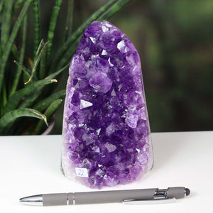 Uruguay Amethyst Mini Geode - 12x8x11cm - Harmonie und Entspannung – extra dunkler Qualität - NR 22