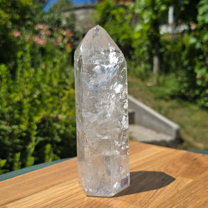 Cristal de roche, quartz, obélisque taillé UNIQUE n° 22