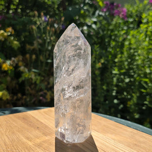 Cristal de roche, quartz, obélisque taillé UNIQUE n° 22