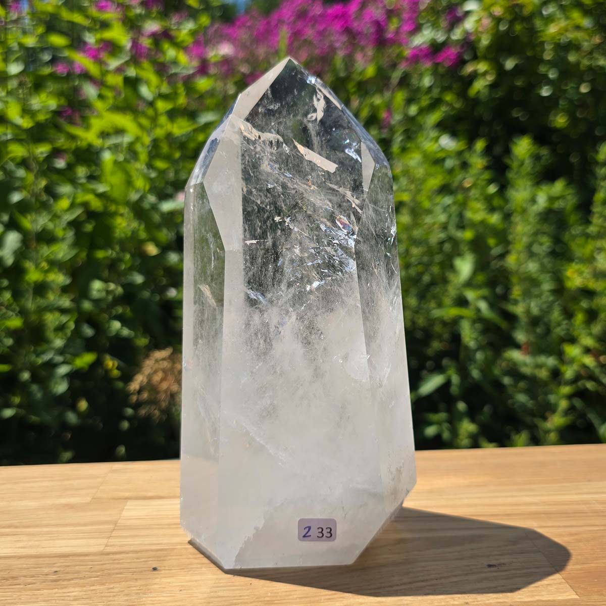 Bergkristall, Quarz, Obelisk geschliffen - 19x9x7 cm - Nr 233