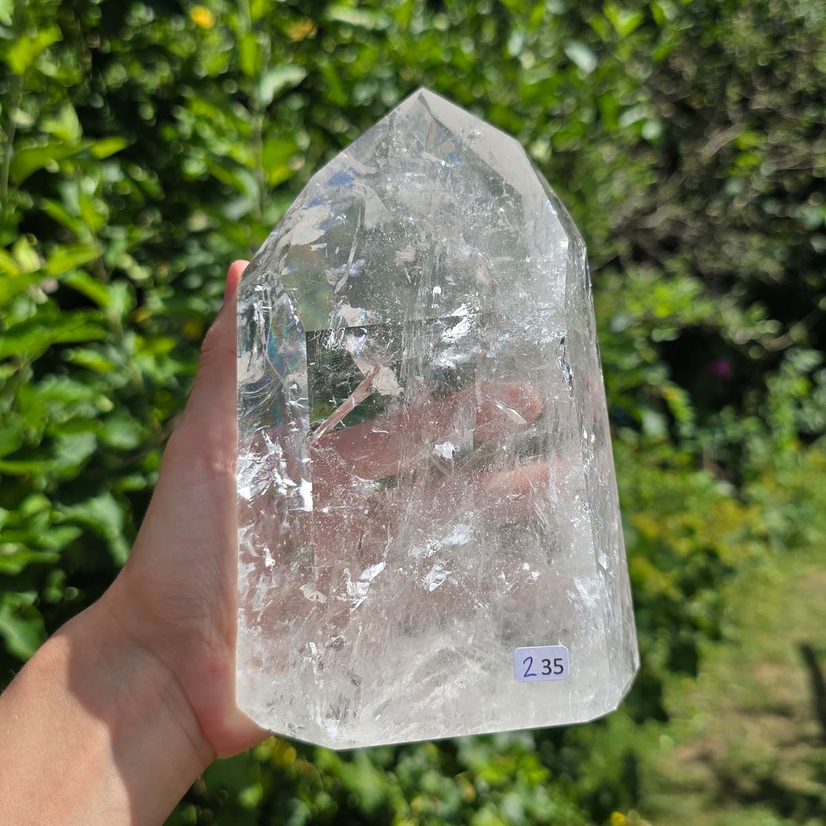 Bergkristall, Quarz, Obelisk geschliffen - 17x11x5 cm - Nr 235