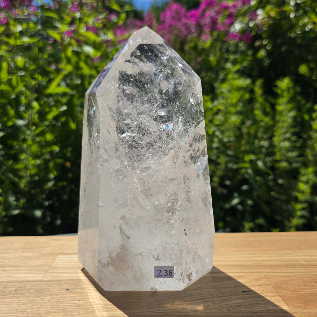 Bergkristall, Quarz, Obelisk geschliffen - 19x11x8 cm - Nr 236