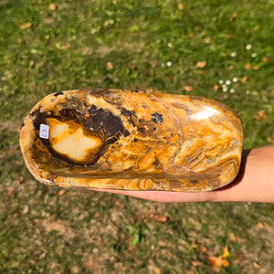 Aragonit Stein Schale - (Onyxmarmor) - 21x11x3cm - handgeschliffen und poliert - Nr. 23