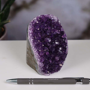 Uruguay Amethyst Mini Geode - 9x7x8cm - Harmonie und Entspannung – extra dunkler Qualität - NR 23