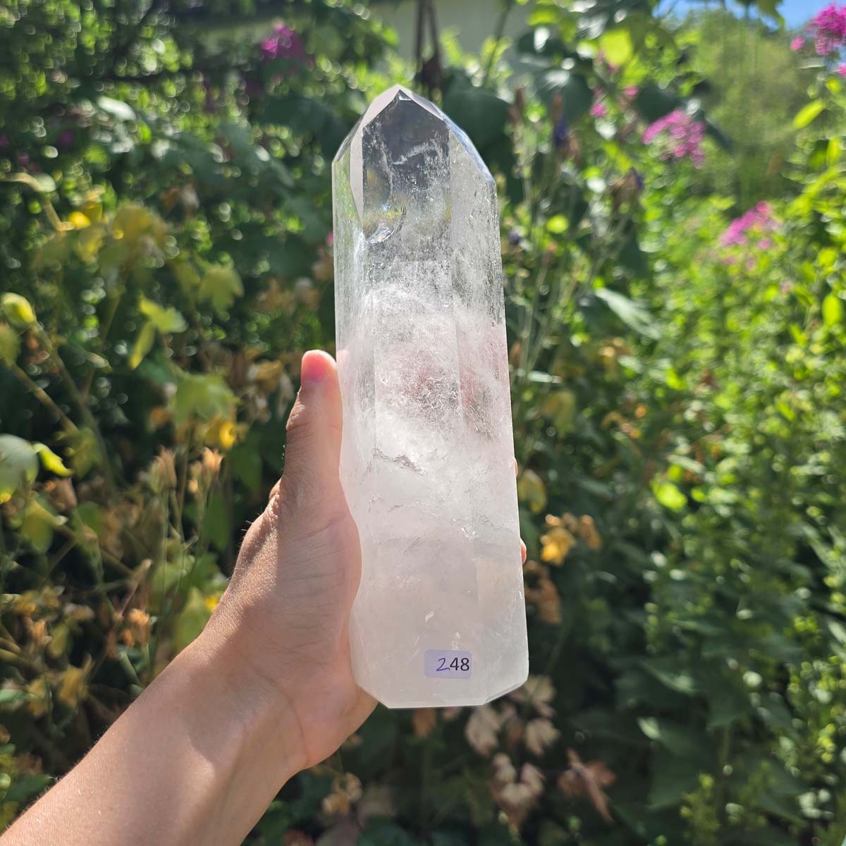 Bergkristall, Quarz, Obelisk geschliffen - 18x7x5 cm - Nr 248