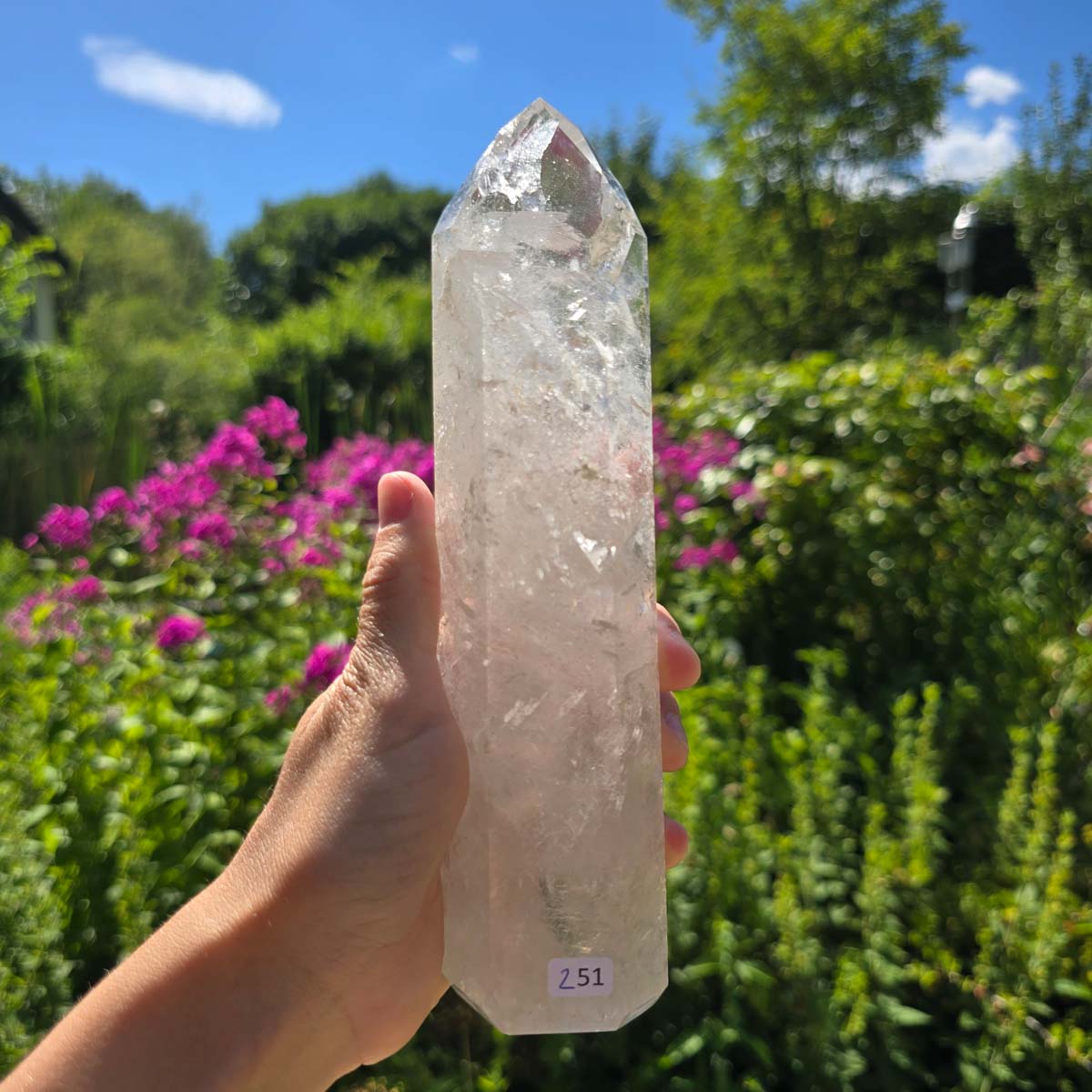 Bergkristall, Quarz, Obelisk geschliffen - 20x5x3 cm - Nr 251