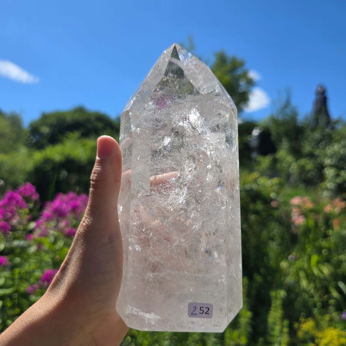 Bergkristall, Quarz, Obelisk geschliffen - 17x8x6 cm - Nr 252