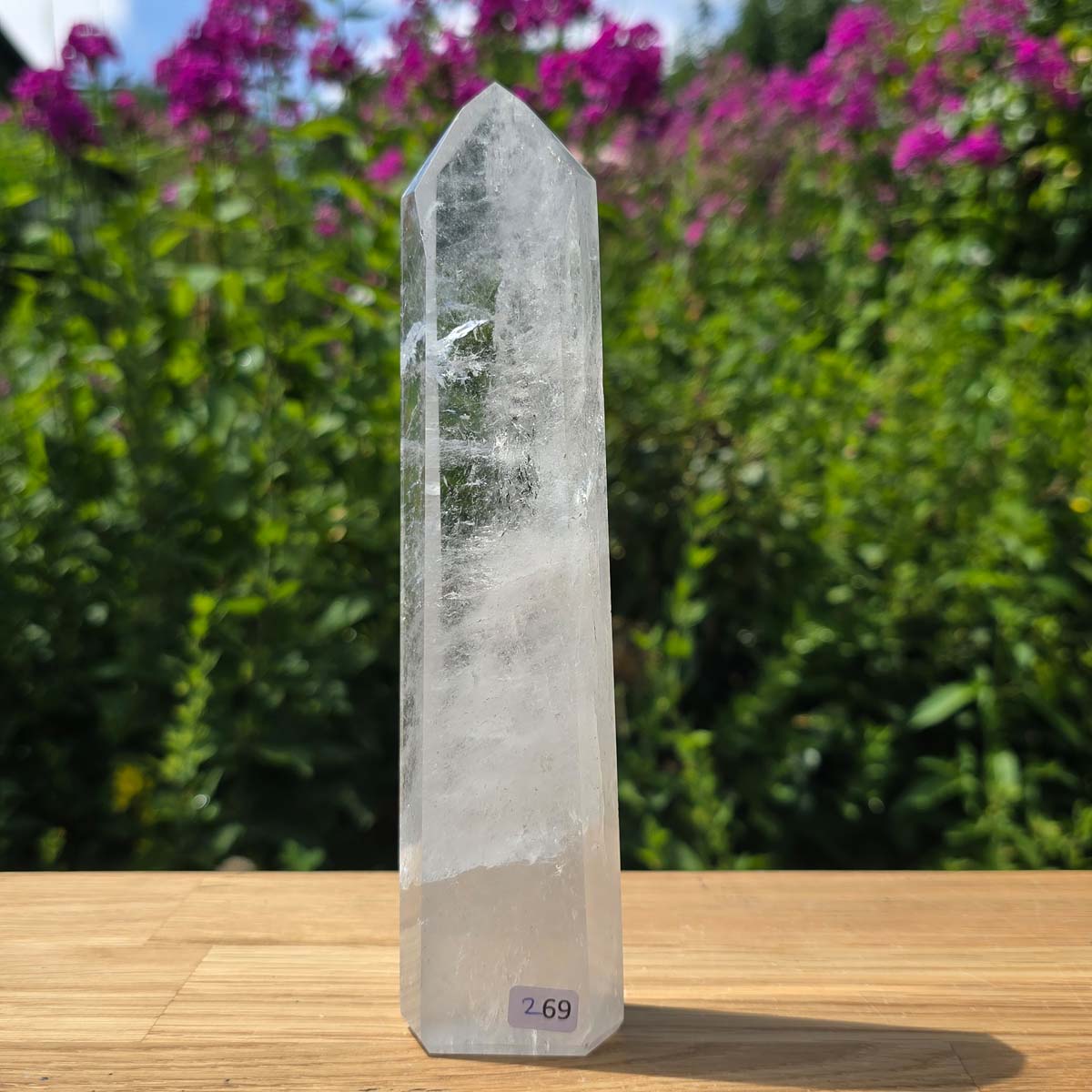 Bergkristall, Quarz, Obelisk geschliffen - 19x5x3 cm - Nr 269