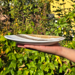 Aragonit Stein Schale - (Onyxmarmor) - 23x12x3cm - handgeschliffen und poliert - Nr. 26
