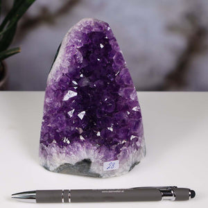 Uruguay Amethyst Mini Geode - 11x9x9cm - Harmonie und Entspannung – extra dunkler Qualität - NR 28