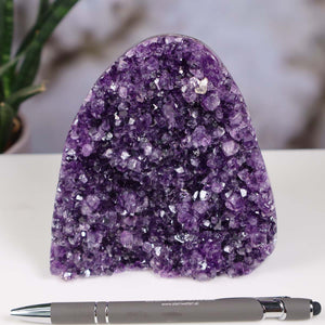 Uruguay Amethyst Mini Geode - 12x11x7cm - Harmonie und Entspannung – extra dunkler Qualität - NR 29